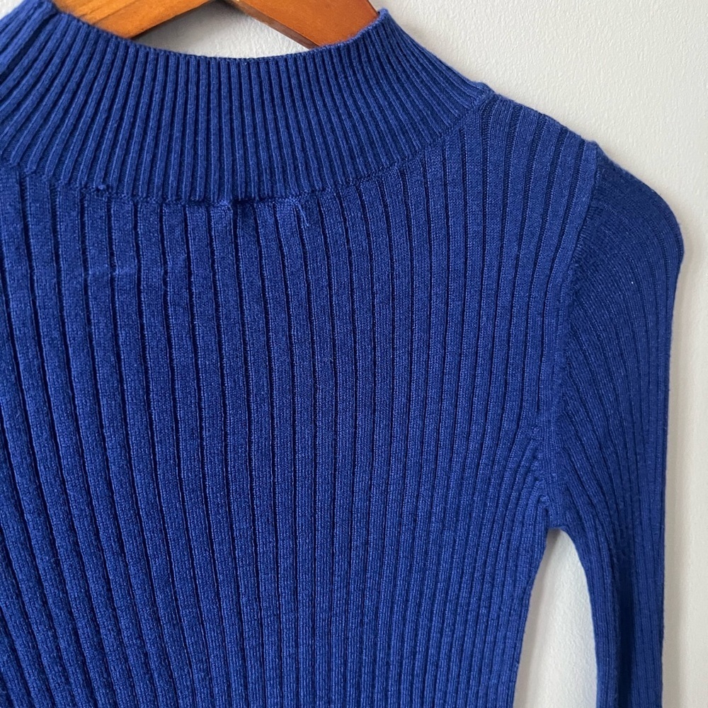Topshop Blue Ribbed Sweater - Picture 5 of 6